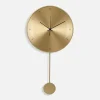 Zegary|inny Zegar na ścianę z wahadłem złoty 30x58 cm