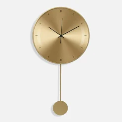 Zegary|inny Zegar na ścianę z wahadłem złoty 30x58 cm