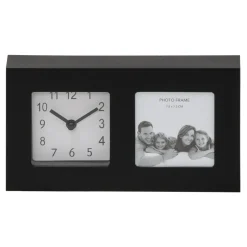 Zegar z ramką na zdjęcie czarny