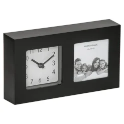Zegar z ramką na zdjęcie czarny