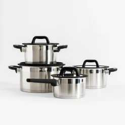 Garnki, Patelnie I Pokrywki|inny Zestaw 4 garnków ze stali nierdzewnej srebrny NERO