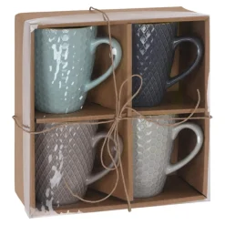 Szklanki I Kubki| Zestaw 4 kubków ceramicznych 300 ml