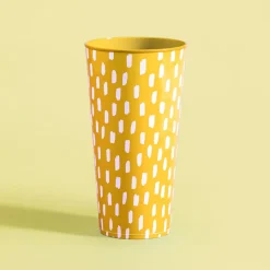 inny Zestaw 4 kubków plastikowych żółty 400 ml