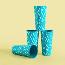 inny Zestaw 4 kubków plastikowych niebieski 400 ml