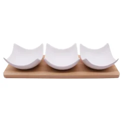 inny Zestaw 3 miseczek na bambusowej podstawce