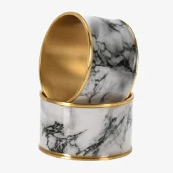 Obrusy, Serwetki I Bieżniki|Obrusy, Serwetki I Bieżniki|inny Zestaw 4 obrączek na serwetki jasny marmur 4 cm