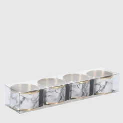 Obrusy, Serwetki I Bieżniki|Obrusy, Serwetki I Bieżniki|inny Zestaw 4 obrączek na serwetki jasny marmur 4 cm