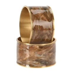 Obrusy, Serwetki I Bieżniki|Obrusy, Serwetki I Bieżniki|inny Zestaw 4 obrączek na serwetki brązowy marmur 4 cm