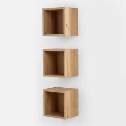 inny Zestaw 3 półek wiszących do łazienki dąb artisan LADAMA