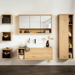 inny Zestaw 3 półek wiszących do łazienki dąb artisan LADAMA