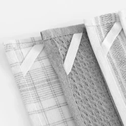 inny Zestaw 3 ręczników kuchennych szare 40x60 cm