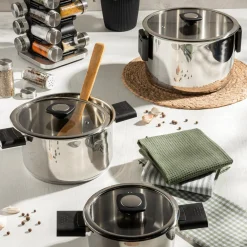 inny Zestaw 3 stalowych garnków na gaz i indukcję KATO