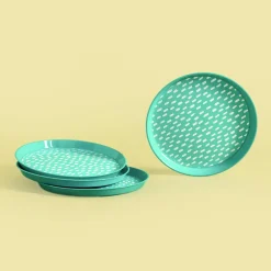 inny Zestaw 4 talerzy plastikowych zielony, 21 cm