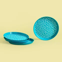 inny Zestaw 4 talerzy plastikowych niebieski, 21 cm