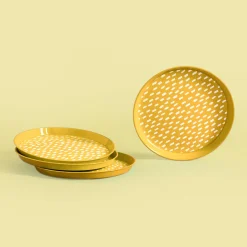 Grill I Piknik|Talerze|inny Zestaw 4 talerzy plastikowych żółty, 21 cm