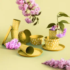 Grill I Piknik|Talerze|inny Zestaw 4 talerzy plastikowych żółty, 21 cm