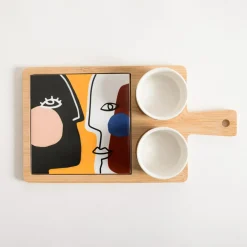 Miski, Patery I Półmiski|inny Zestaw do serwowania z talerzem i 2 miseczkami