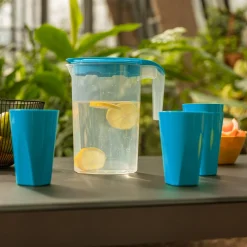 Grill I Piknik|inny Zestaw dzbanek plastikowy i 4 kubki niebieskie