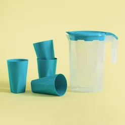 Grill I Piknik|inny Zestaw dzbanek plastikowy i 4 kubki niebieskie