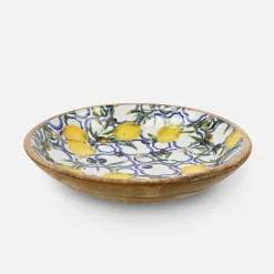 inny Zestaw miseczek drewnianych z motywem cytryn, 2 sztuki