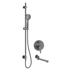 Umywalki I Baterie|Umywalki I Baterie|Deante Zestaw prysznicowy podtynkowy z wylewką wannową NAC D9QA titanium ARNIKA