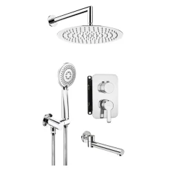 Umywalki I Baterie|Umywalki I Baterie|Deante Zestaw prysznicowy podtynkowy z wylewką wannową chrom ARNIKA