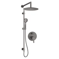Umywalki I Baterie|Umywalki I Baterie|Deante Zestaw prysznicowy podtynkowy z drążkiem z głowicą prysznicową NAC D6QP titanium ARNIKA
