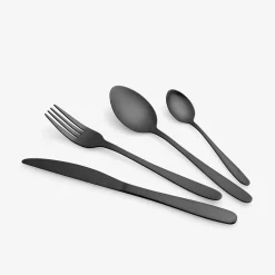 inny Zestaw sztućców czarne ELISA 24 el.