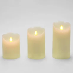 Zestaw świec LED białe, 3 sztuki