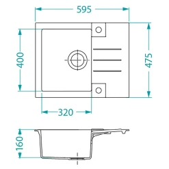 Alveus Zlewozmywak CANTO 30 czarny