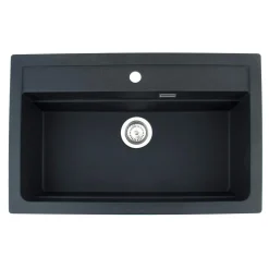 Zlewozmywaki|Alveus Zlewozmywak czarny CORNUS 40 + rollmata i deska kuchenna
