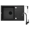 Deante Zlewozmywak granitowy czarny CORIO z baterią i dozownikiem