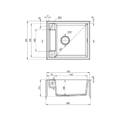 Deante Zlewozmywak granitowy 1-komorowy MAGNETIC ZRM N103 czarny mat