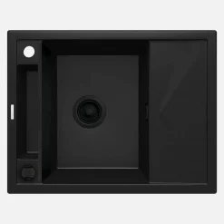 Zlewozmywaki|Deante Zlewozmywak granitowy 1-komorowy MAGNETIC ZRM N11A czarny mat