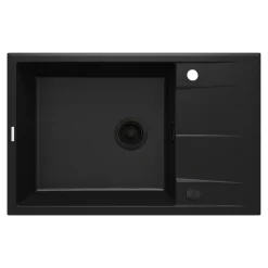 Zlewozmywaki|Deante Zlewozmywak granitowy z ociekaczem czarny mat ERIDAN