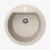 inny Zlewozmywak jednokomorowy 51x51 cm LAVEO FLOS okrągły beżowy granitowy