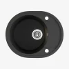 Zlewozmywaki|inny Zlewozmywak jednokomorowy okrągły z półociekaczem 58x47 cm czarny LAVEO BOS