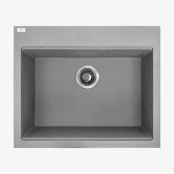 Zlewozmywaki|inny Zlewozmywak jednokomorowy 60x50 cm szary kamienny granitowy LAVEO NOX