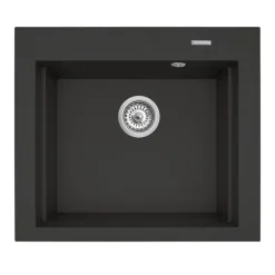 Zlewozmywaki|PYRAMIS POLSKA SPÓŁKA Z OGRANICZONĄ ODPOWIEDZIALNOŚCIĄ Zlewozmywak karbon NOTUS 57x51,5 cm + deska kuchenna i dzbanek z filrem