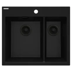 Deante Zlewozmywak 1,5-komorowy granitowy czarny ERIDAN