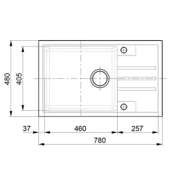 Alveus Zlewozmywak odwracalny czarny ORLANDO 130