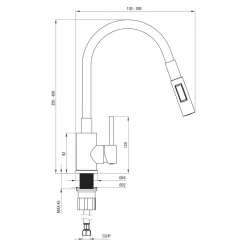 Deante Zlewozmywak stalowy SOUL 63x50 SATYNA z baterią wielofunkcyjną LUNO