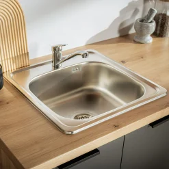 inny Zlewozmywak stalowy z baterią VITA 47,5x47,5 cm