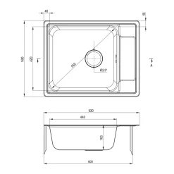 Zlewozmywaki|Deante Zlewozmywak stalowy z ociekaczem dekor SOUL 63x50 cm