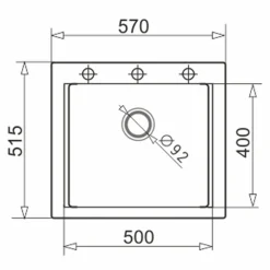 PYRAMIS POLSKA SPÓŁKA Z OGRANICZONĄ ODPOWIEDZIALNOŚCIĄ Zlewozmywak volcano NOTUS 57x51,5 cm + deska kuchenna i dzbanek z filrem