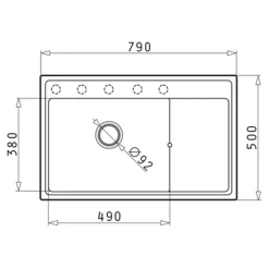 Zlewozmywaki|PYRAMIS POLSKA SPÓŁKA Z OGRANICZONĄ ODPOWIEDZIALNOŚCIĄ Zlewozmywak volcano z wkładką ociekową lewy ARES 79x50 cm + korkociąg