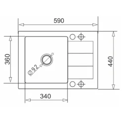 ZHEF Zlewozmywak z baterią czarno-srebrną HEROS 59x44 cm