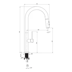 Deante Zlewozmywak z baterią wielofunkcyjną OLFATO PRECIOUS TITANIUM 55x50,5 cm