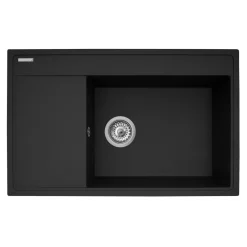 Zlewozmywaki|PYRAMIS POLSKA SPÓŁKA Z OGRANICZONĄ ODPOWIEDZIALNOŚCIĄ Zlewozmywak z wkładką ociekową prawy volcano ARES 79x50 cm + korkociąg