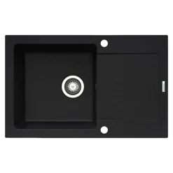 Zlewozmywaki|PYRAMIS POLSKA SPÓŁKA Z OGRANICZONĄ ODPOWIEDZIALNOŚCIĄ Zlewozmywak ZEFIR z baterią HERA karbon 79x50 cm + Pyra Clean